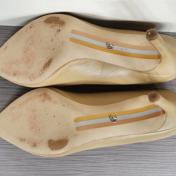 Sam Edelman Hazel Pointed Toe Pump, Nude Leather, Womens Size 9 - Picture 9 of 11